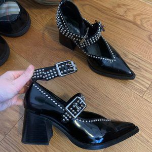 Jeffrey Campbell Black Studded Strap Heels